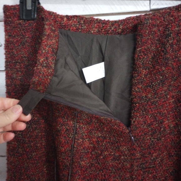 Coldwater Creek Women's Size Small Dark Rust Tweed ALine Knee Length Lined Skirt - Picture 5 of 7